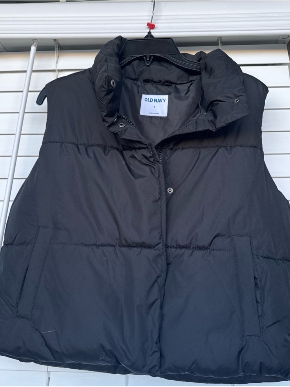 Old Navy Black Puffer Vest with High Collar